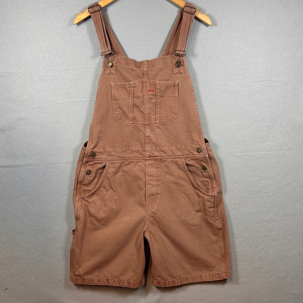 Nasty Gal Collection Brown Denim Short Overalls Womens Size 8 Terracotta Utility